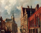 阿德里亚努斯 埃沃森 : A View In A Town In Winter